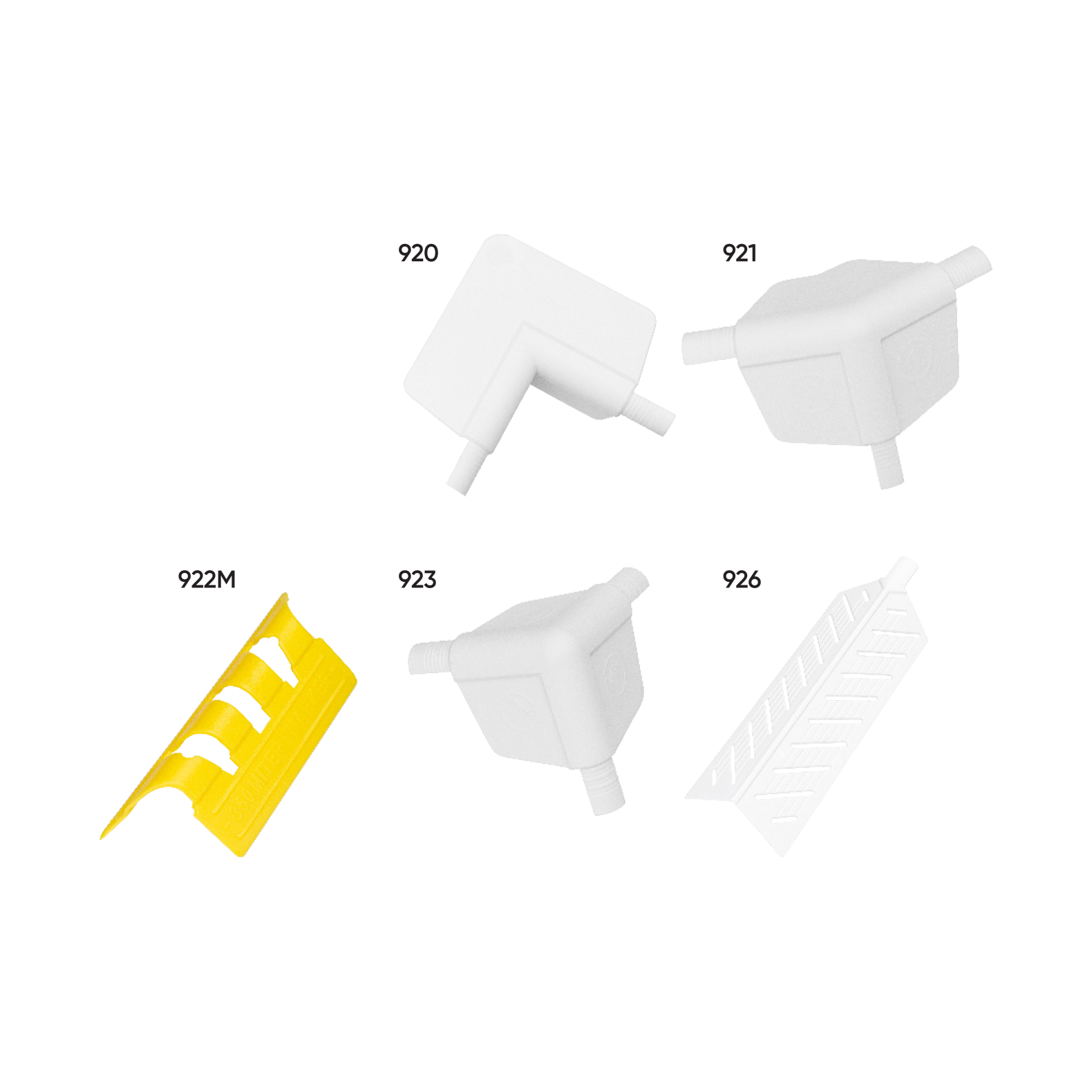 350 Bullnose Moulded Off Angle 3 Way Corner Adapter