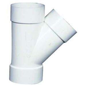 3" HxHxH 45° Wye Pipe, PVC