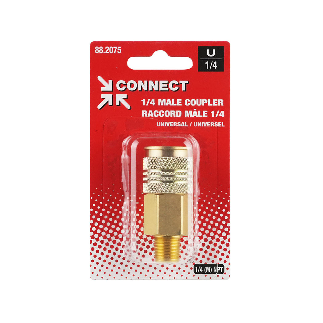 1/4" Male Air Compressor Coupler Universal, Brass