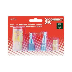 1/4" 4 PC Air Compressor and Plug Kit M Style