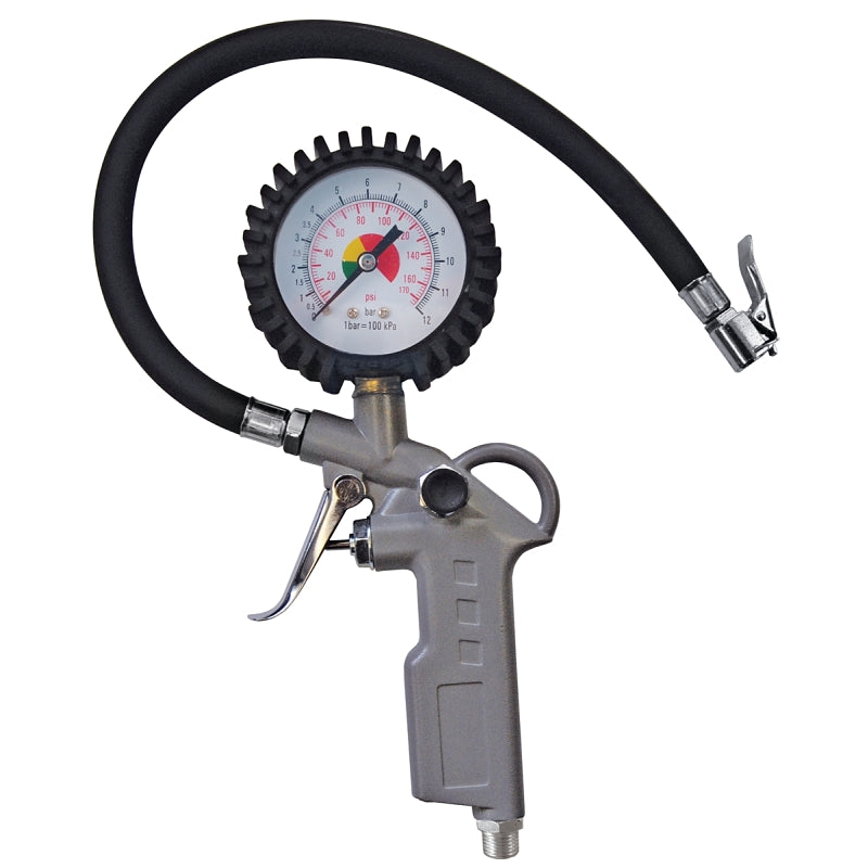 0-170 PSI Tire Inflator Gun w/ Pressure Gauge