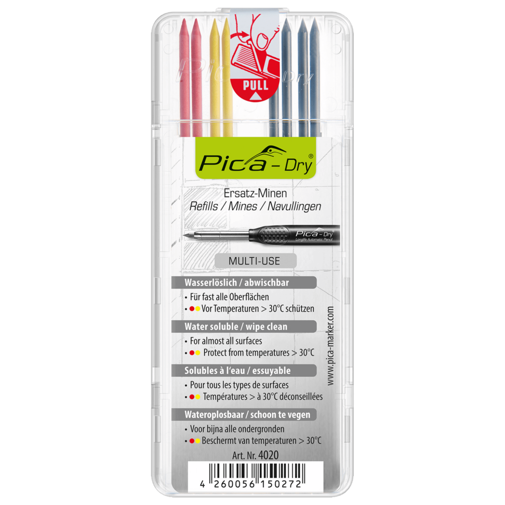 Pica Dry Longlife Automatic Pencil Color Mix Refill (8/Pack)