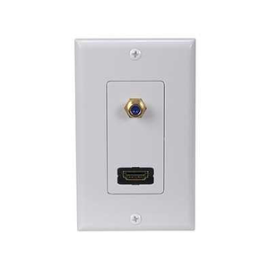 1 Gang Wall Plate HDMI & F Connector, White
