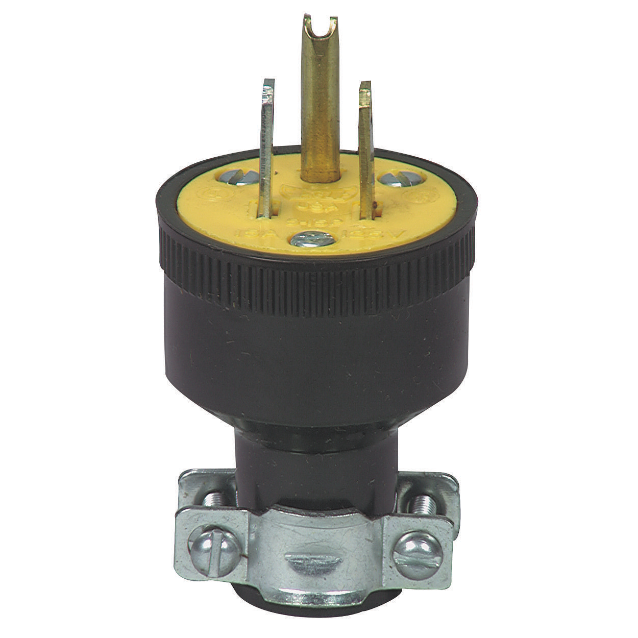 PLUG W/CRD CLMP BLK 15A 125V