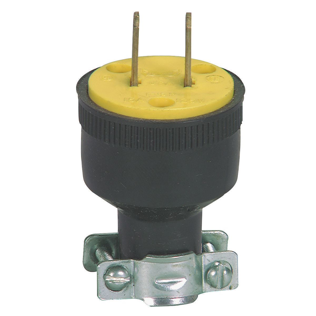 PLUG RUB 2WR BLK 2P 15A 125V