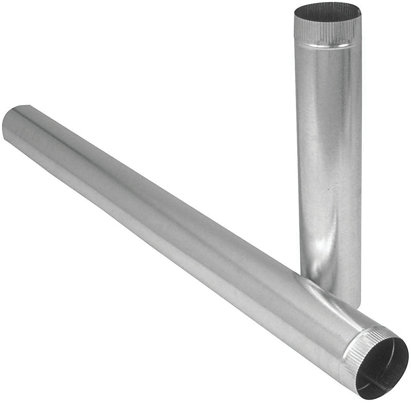 Duct Pipe, 5 in Dia, 60 in L, 30 Gauge, Steel