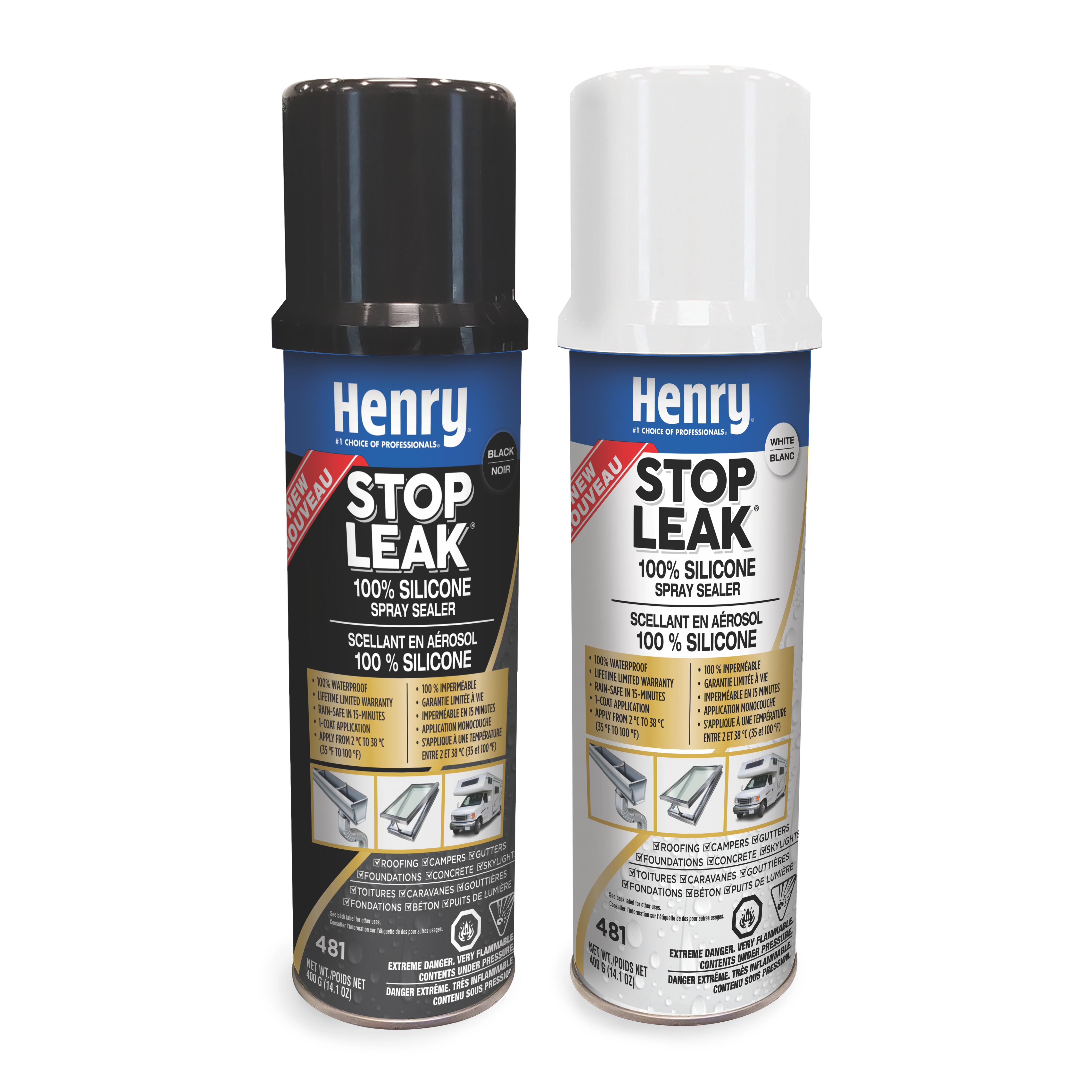 481 Stop Leak® 100% Silicone Spray Sealer Black