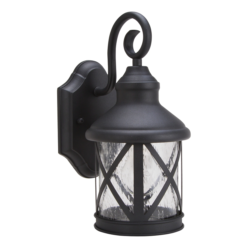 Wallmount Outdoor Porch Light Lantern, Black
