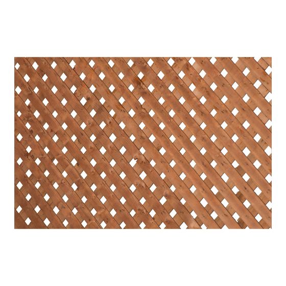 4' X 8' Brown Treated Small Diamond Privacy Lattice