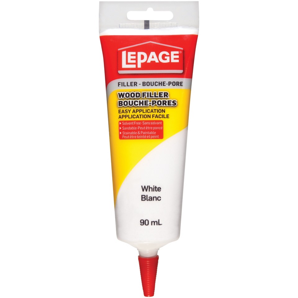LePage Wood Filler, White Tinted, 90 ml Tube, Pack of 1