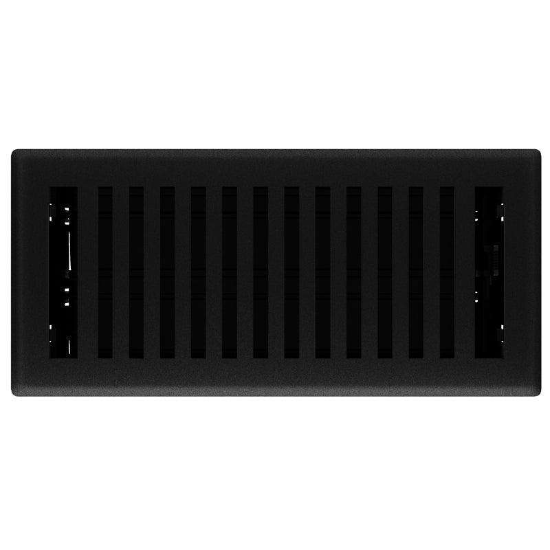 4"x10" Floor Register, Black Iron