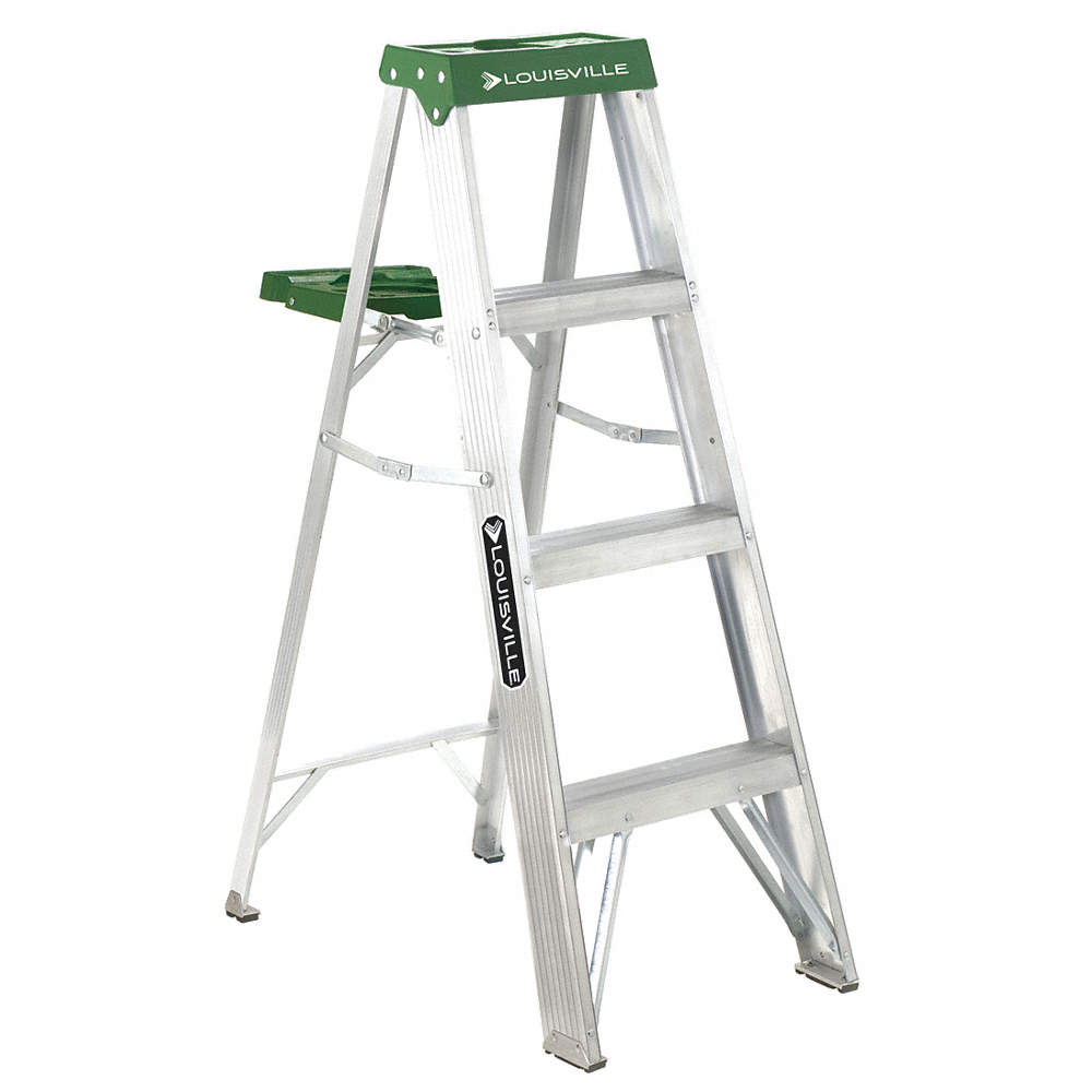 Step Ladder, 4 foot, Aluminum, Grade 2 (225 pounds)