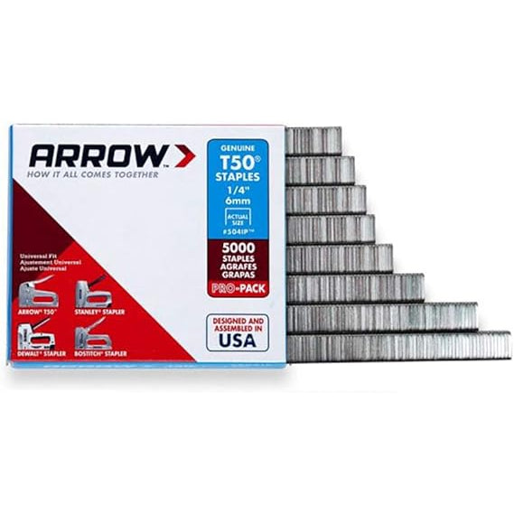 1/4" Arrow T50 Staples, (5000/pack)