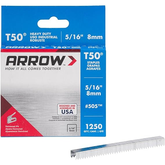 Arrow T50 5/16 inch Staples, 1250/pack