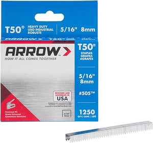 Arrow T50 5/16 inch Staples, 1250/pack