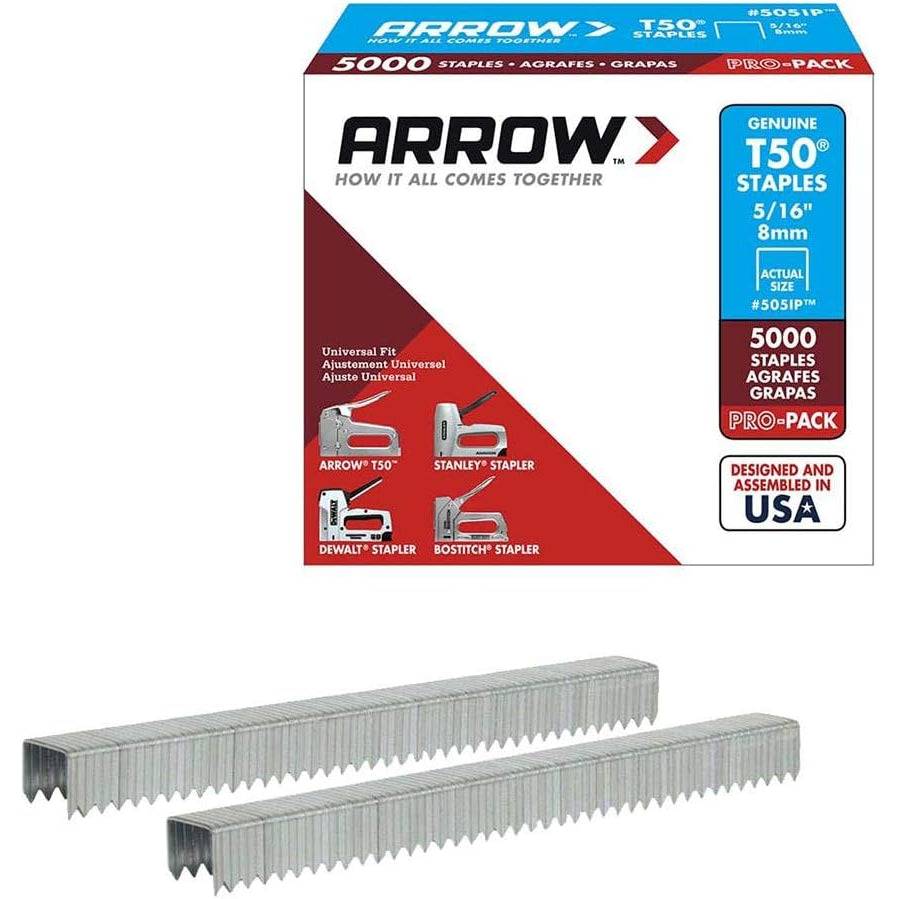 5/16" Arrow T50 Staples, (5000/pack)