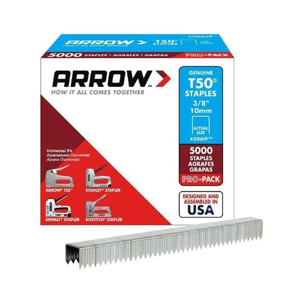 Arrow T50 3/8 inch Staples, 5000/pack