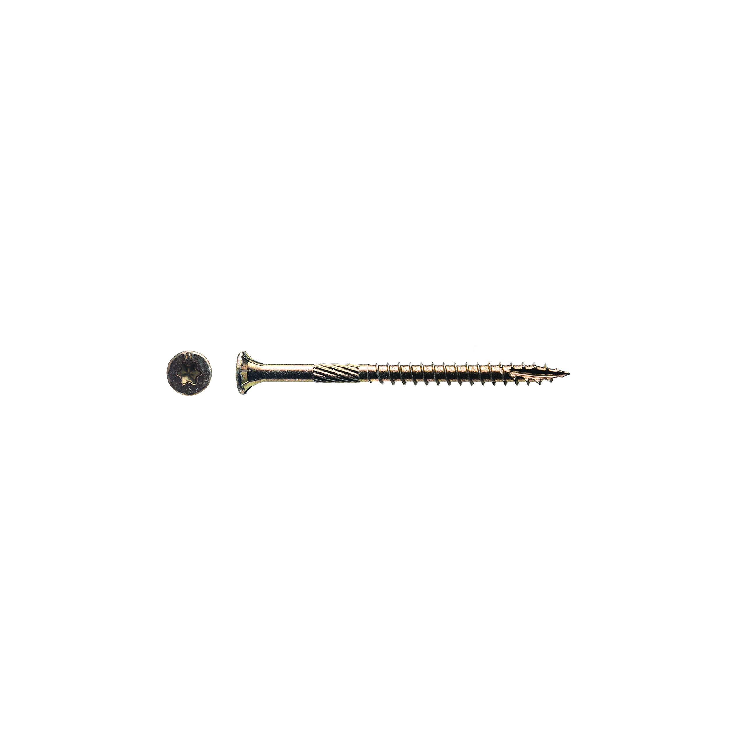 5# Bucket 9 x 2-1/2" Gold Robertson® Flat Head Screw (495/Bucket)