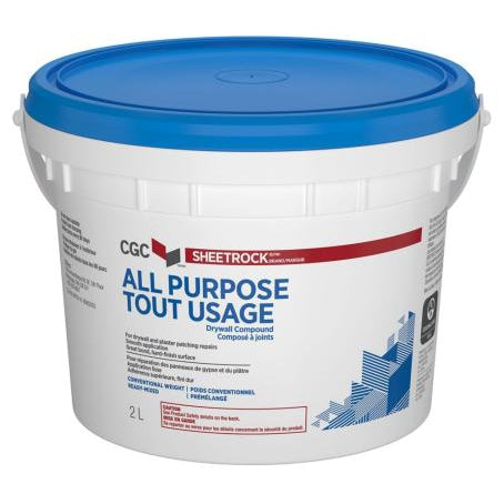 CGC All Purpose Drywall Compound, Ready-Mixed, 2 Liter Pail, 1 Pail