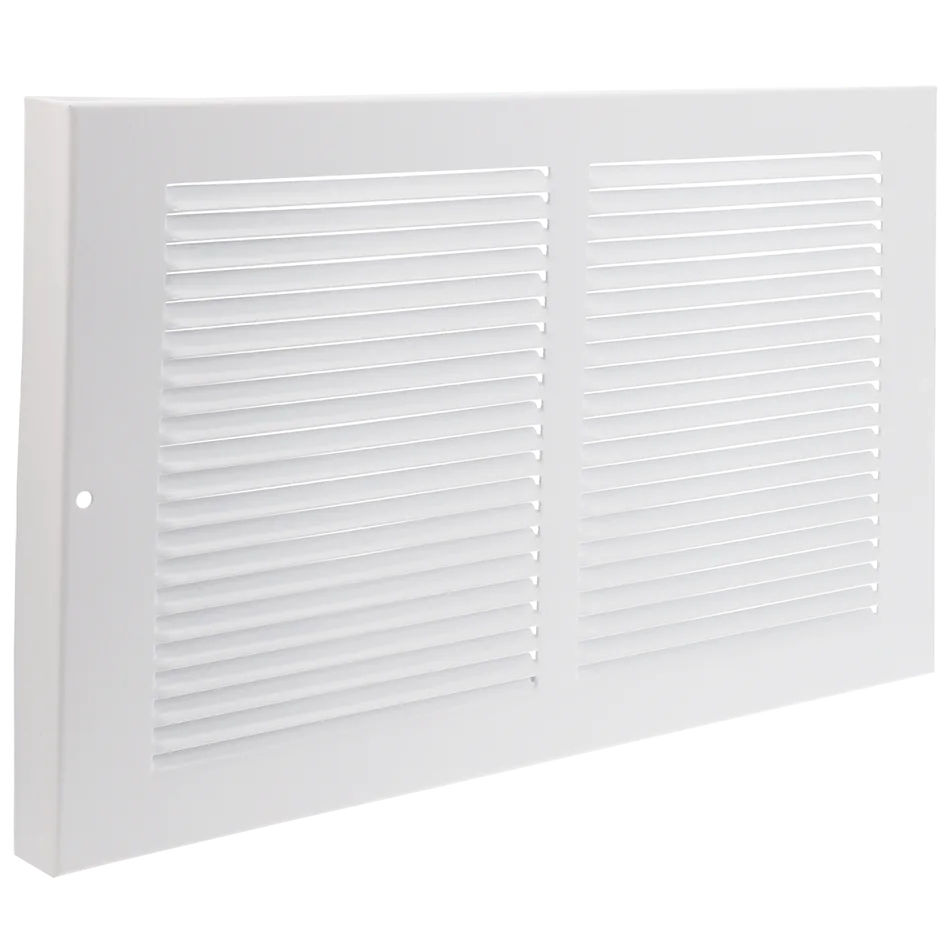 14" x 6" Baseboard Return Air Grill, White