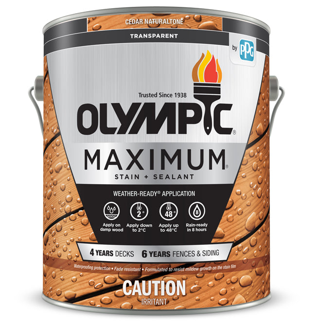 Olympic Stain And Sealant,Cedar Natural 3.78L
