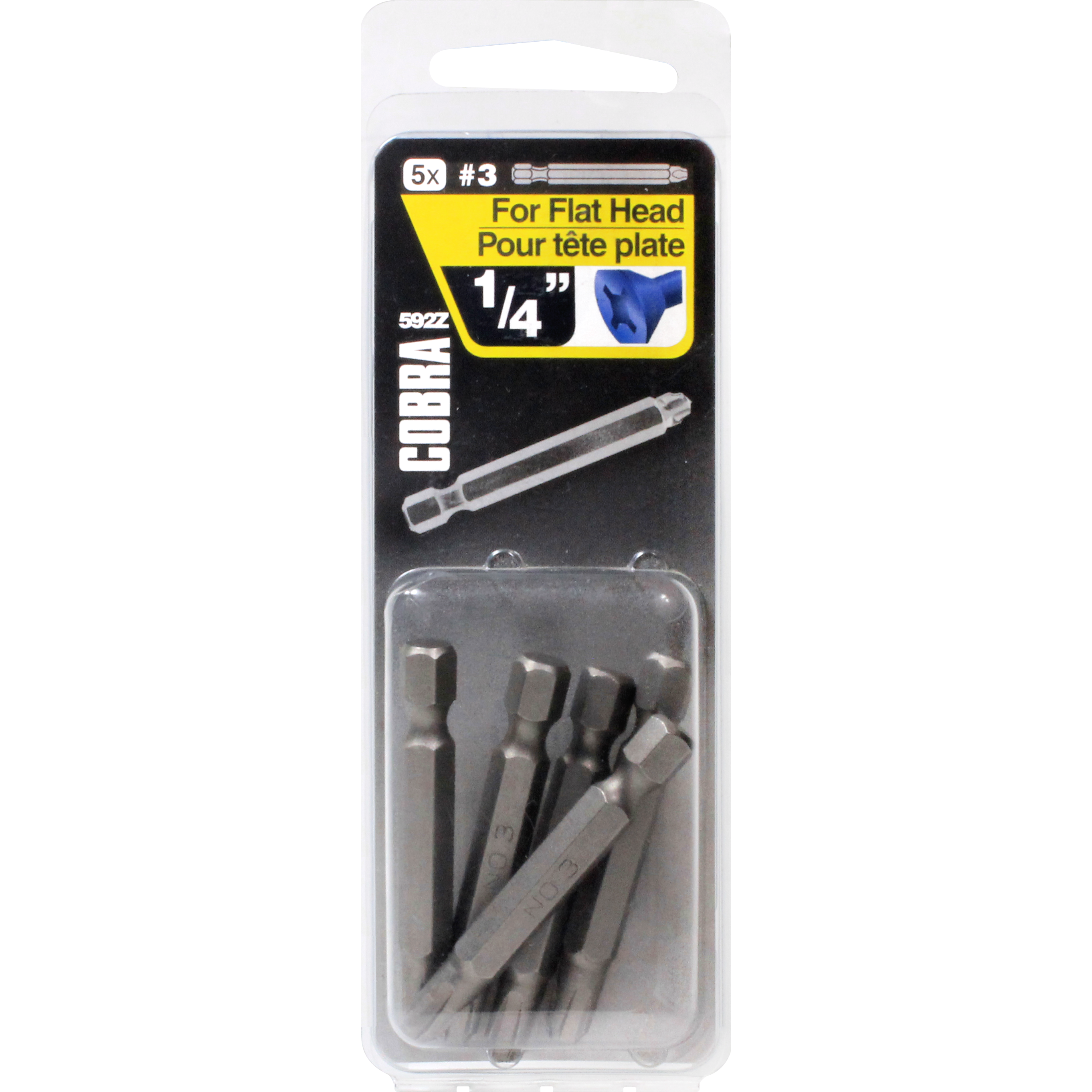 #3x2" Phillips Bit for 1/4" Flat Head Concrete Screw (5 Pack)