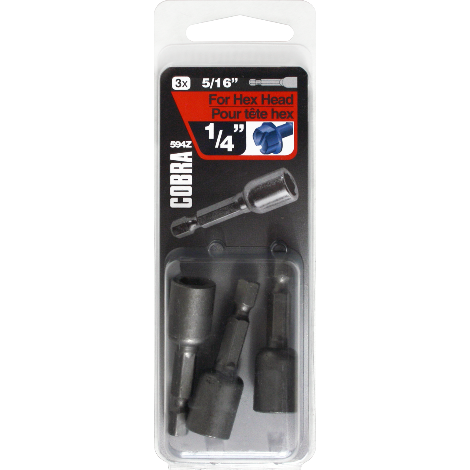 1/4" Socket Driver for Hex Head Concrete Screw (3 Pack)