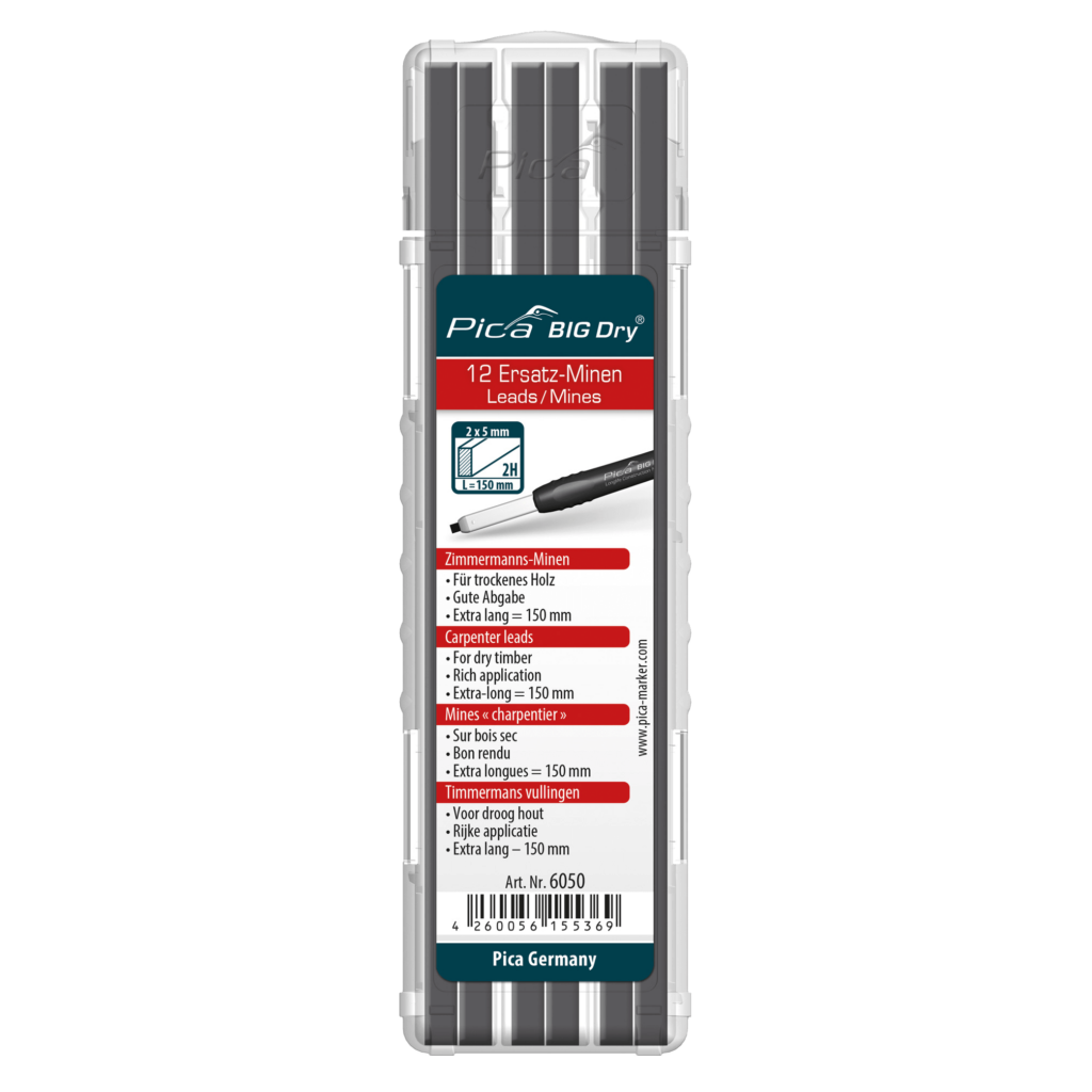 Pica BIG Dry Longlife Construction Marker Carpenter Graphite Leads (12/Pack)