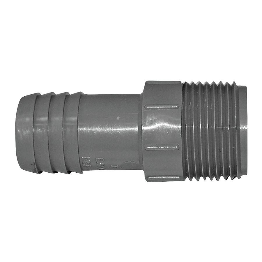 1" Polyethylene Insert Adapter MIP, Gray