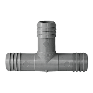 1" Polyethelyne Barbed Tee Fitting, Gray