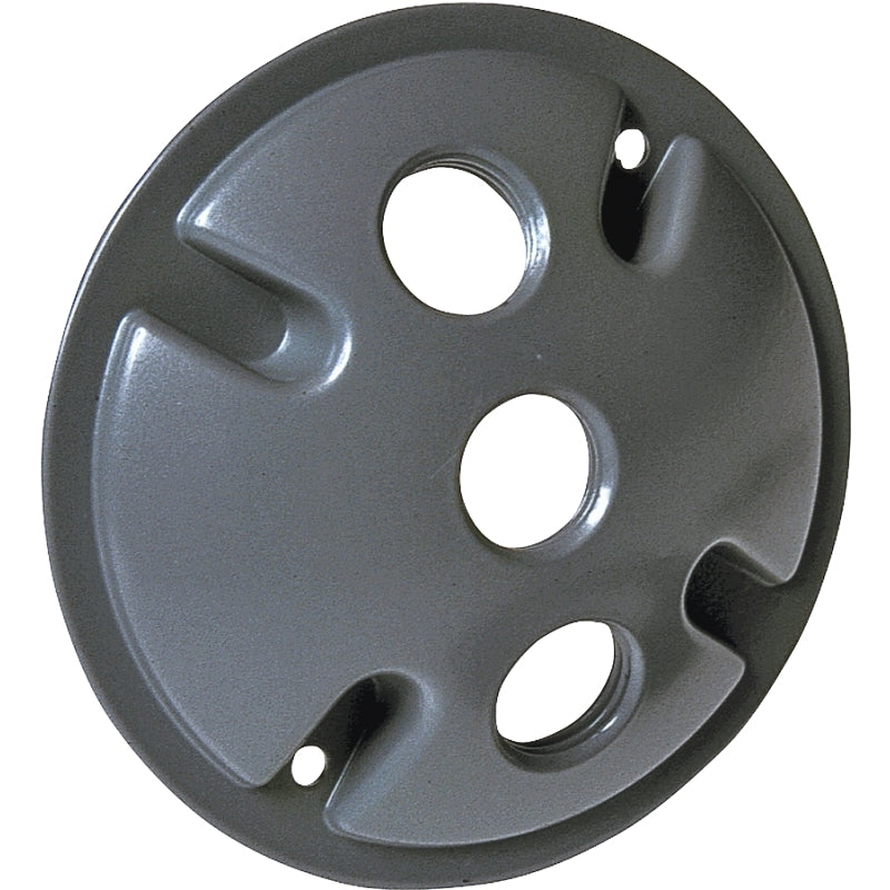 Cluster Cover, 4-1/8 in Dia, 4-1/8 in W, Round, Aluminum, Gray, Powder-Coated 5197-0