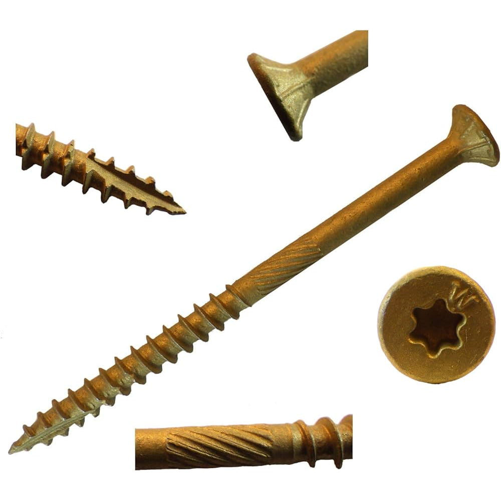 1# Bucket 8 x 1-1/4" Bronze Robertson® Flat Head (224/Bucket)