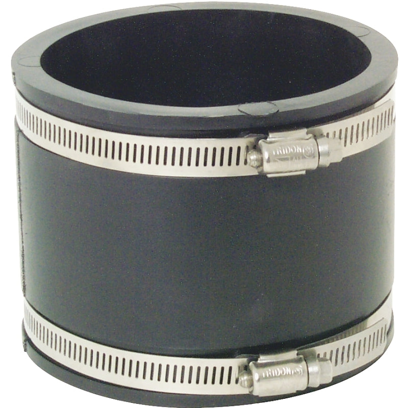 Flexible Coupling, 4 in, PVC, Black, 4.3 psi Pressure