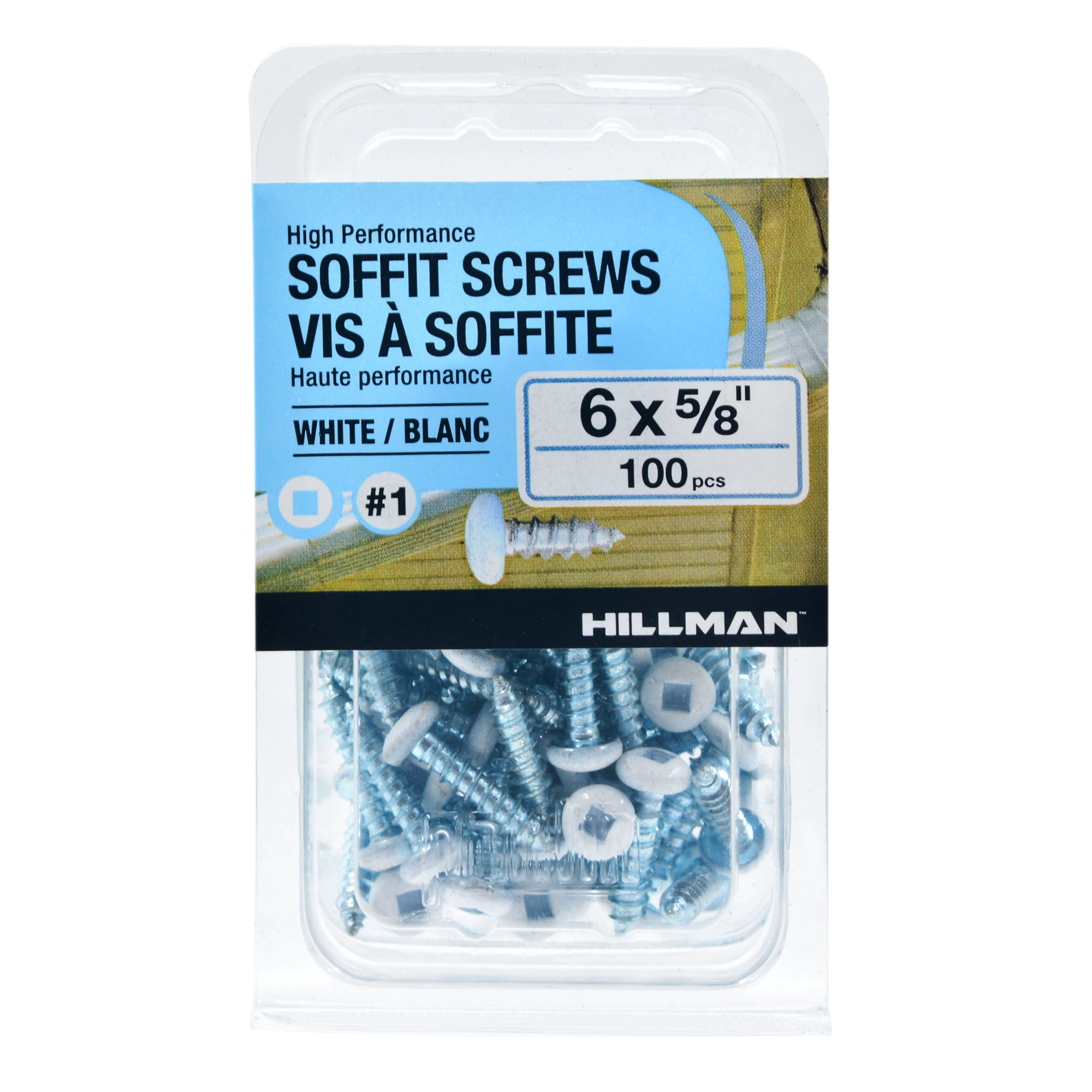 6x5/8 Panhead Soffit Screws, Painted White (100 Pieces)