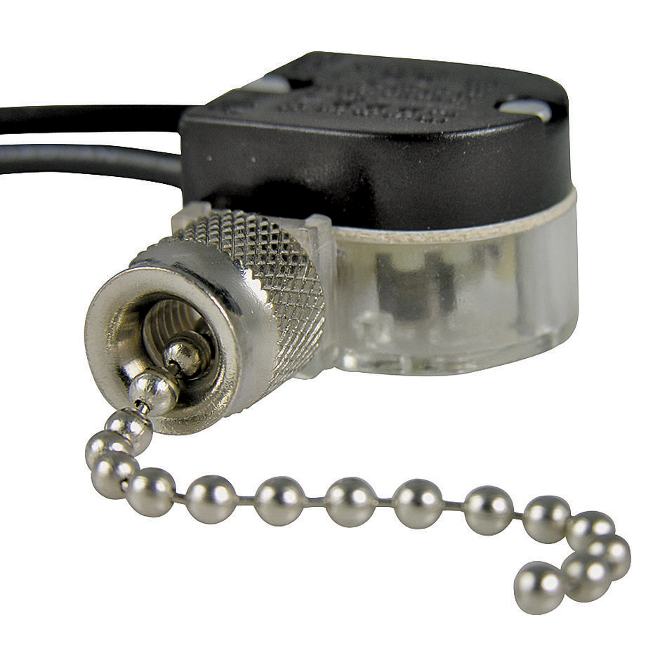 6A 125V Chain Pull Switch, Nickel