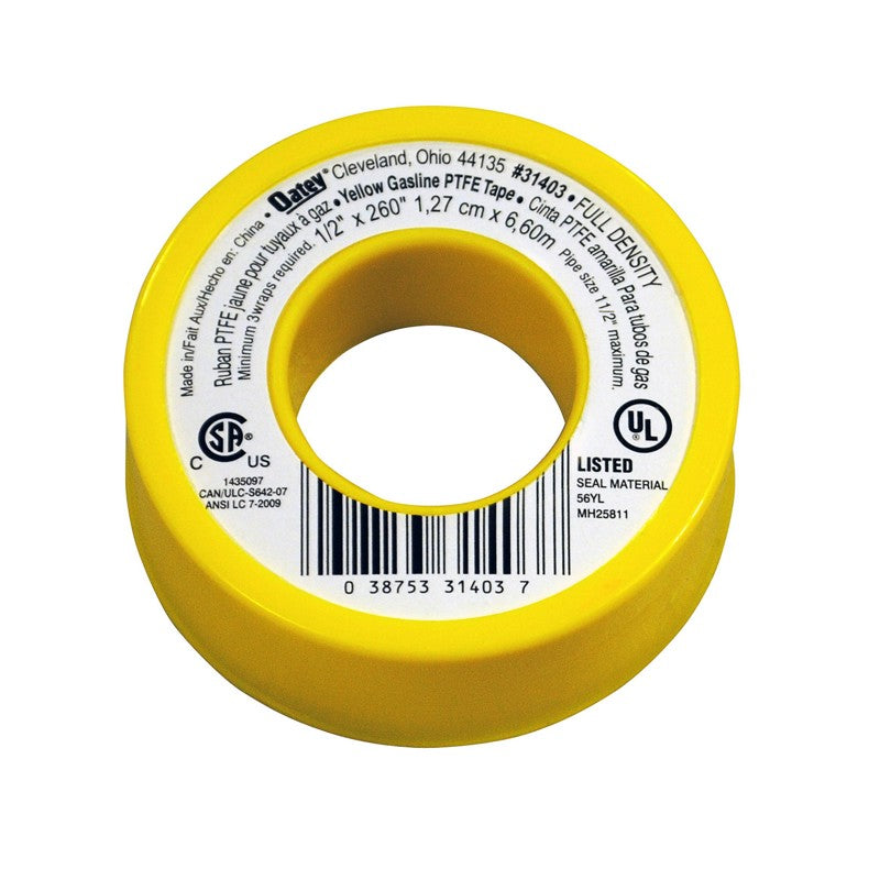 GAS LINE TPE PTFE YELLOW 1/2IN