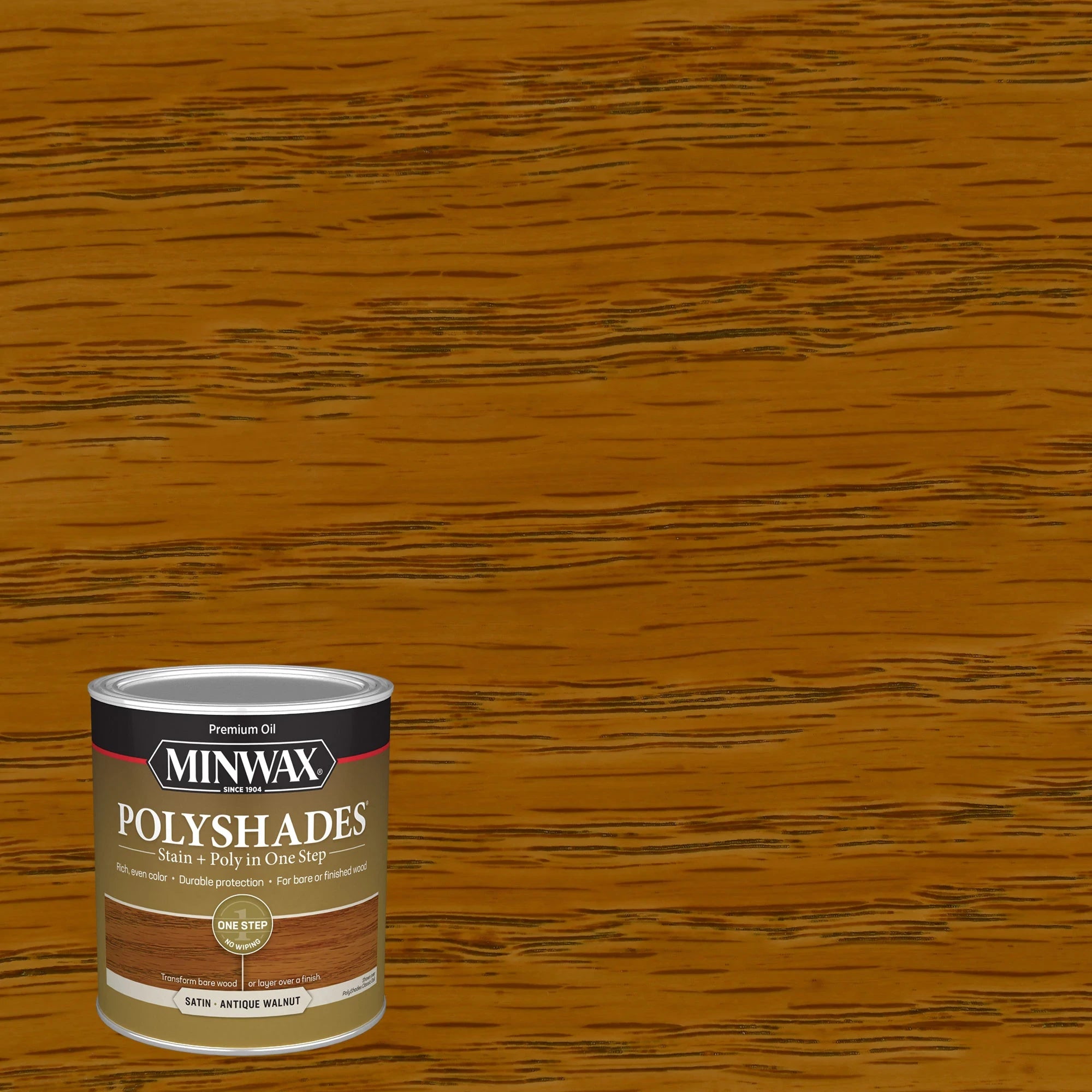 Interior Stain + Polyurethane 236ml, Satin Antique Walnut
