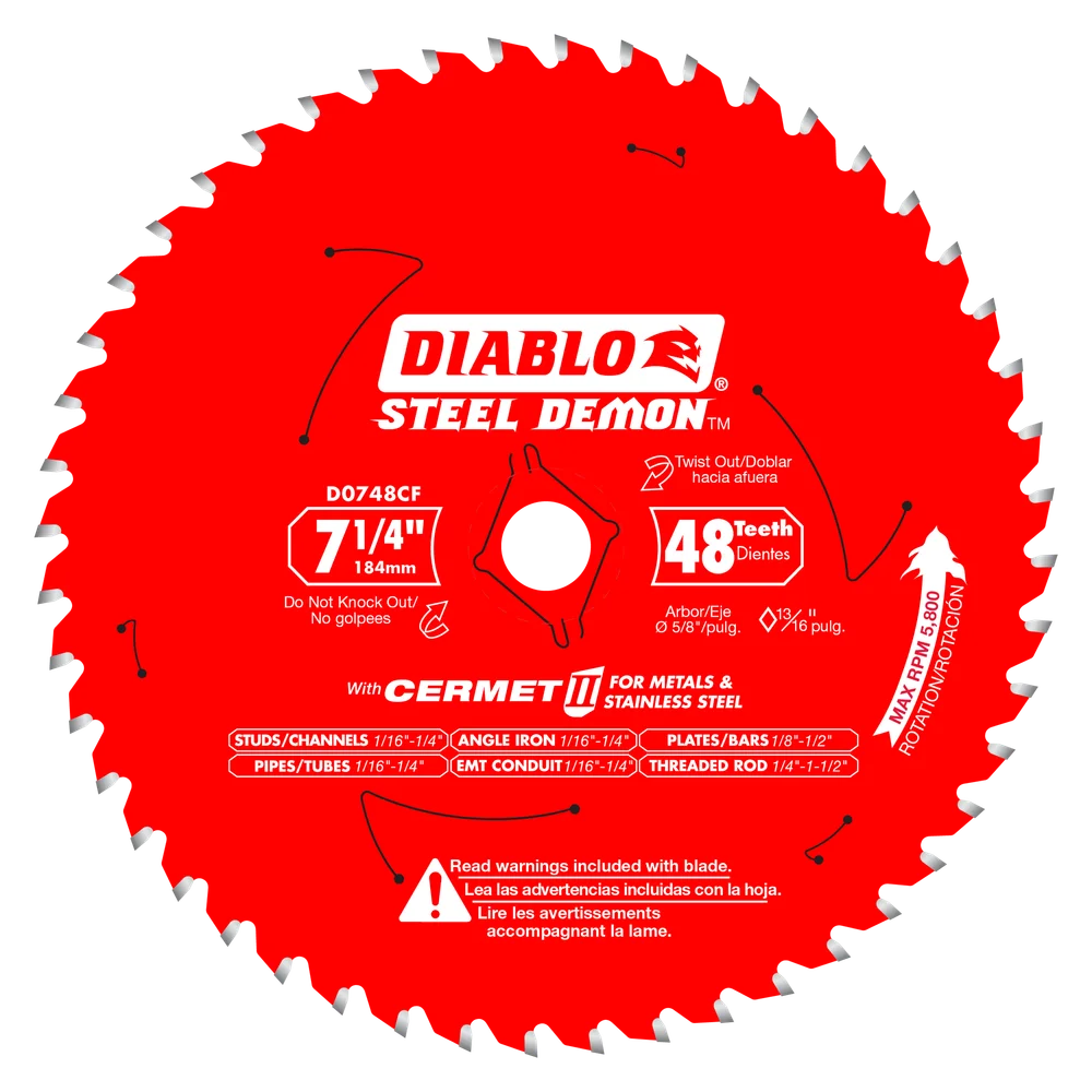 7-1/4 in. x 48 Tooth Steel Demon Cermet II Saw Blade for Metals and Stainless Steel