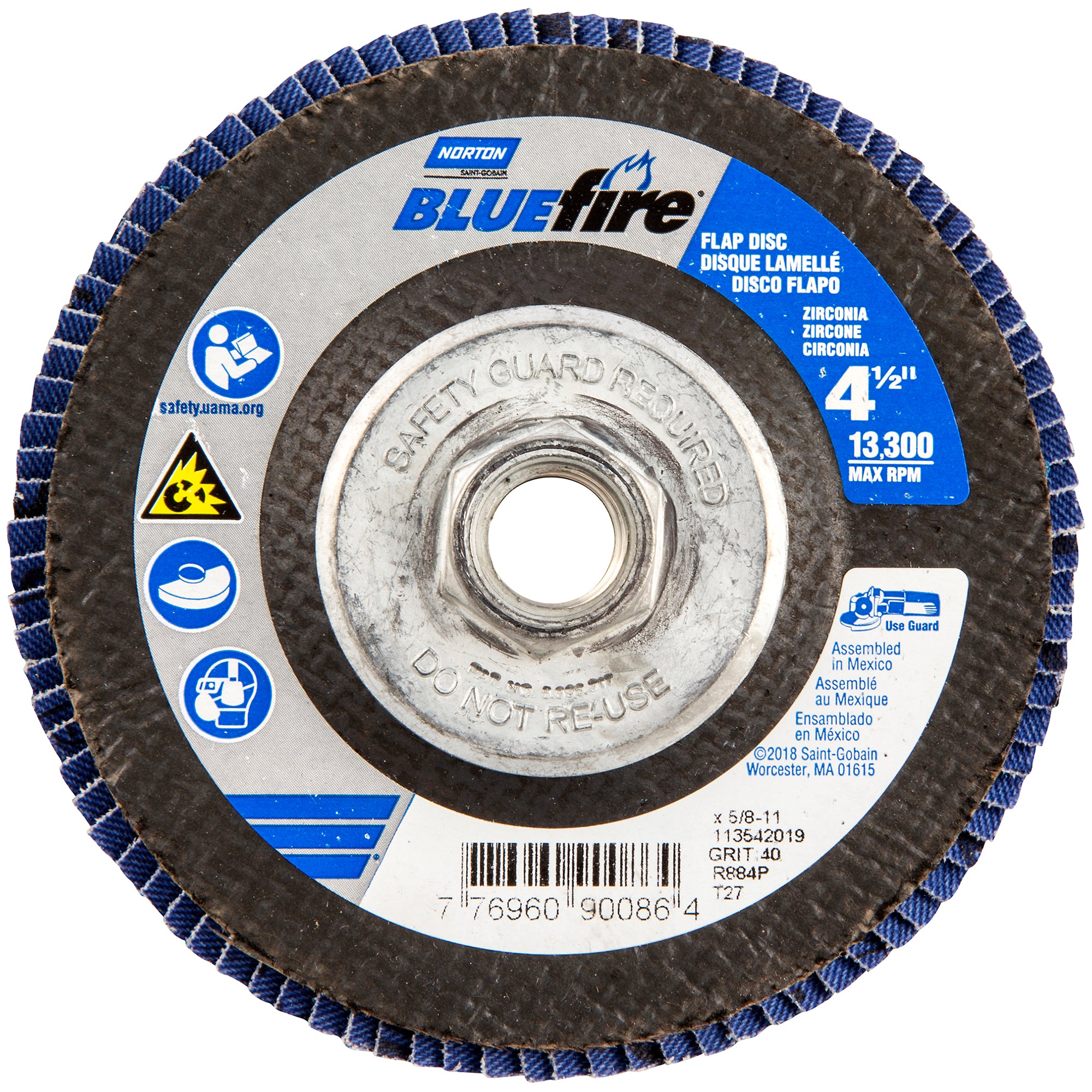 Coarse 60 Grit Arbor Thread Fiberglass Conical Flap Disc