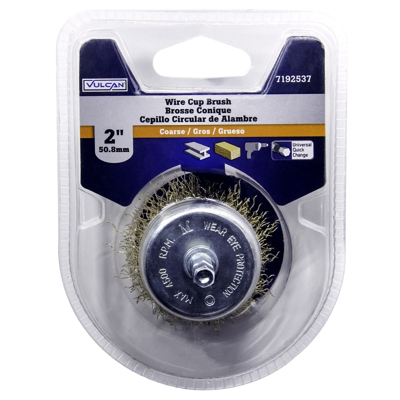 2" Course Brush Cup w/ 1/4" Shank