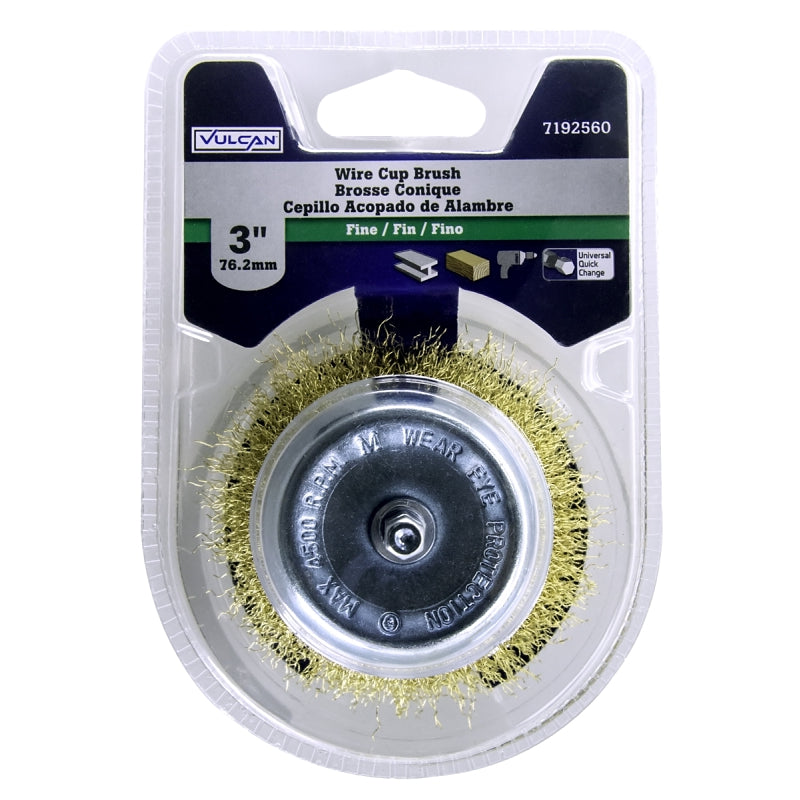 3" Fine Brush Cup w/ 1/4" Shank