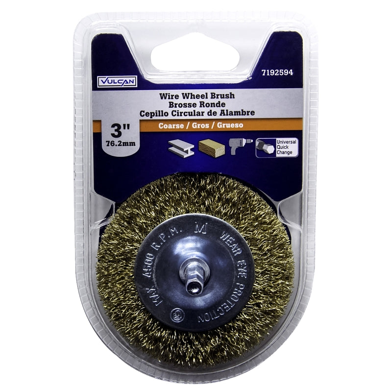 3" Course Wheel Brush w/ 1/4" Shank