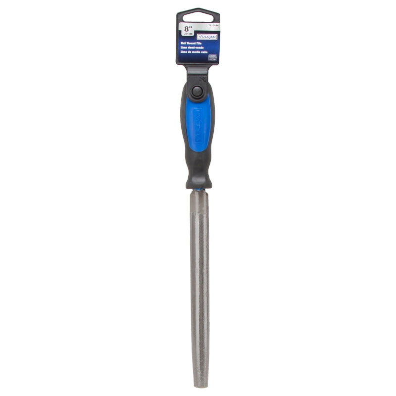 8" Half Round File w/ Rubber Grip