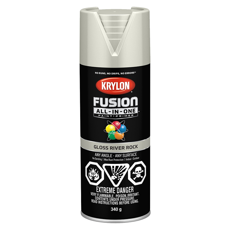 Fusion All-in-One Spray Paint, Gloss River Rock 12OZ
