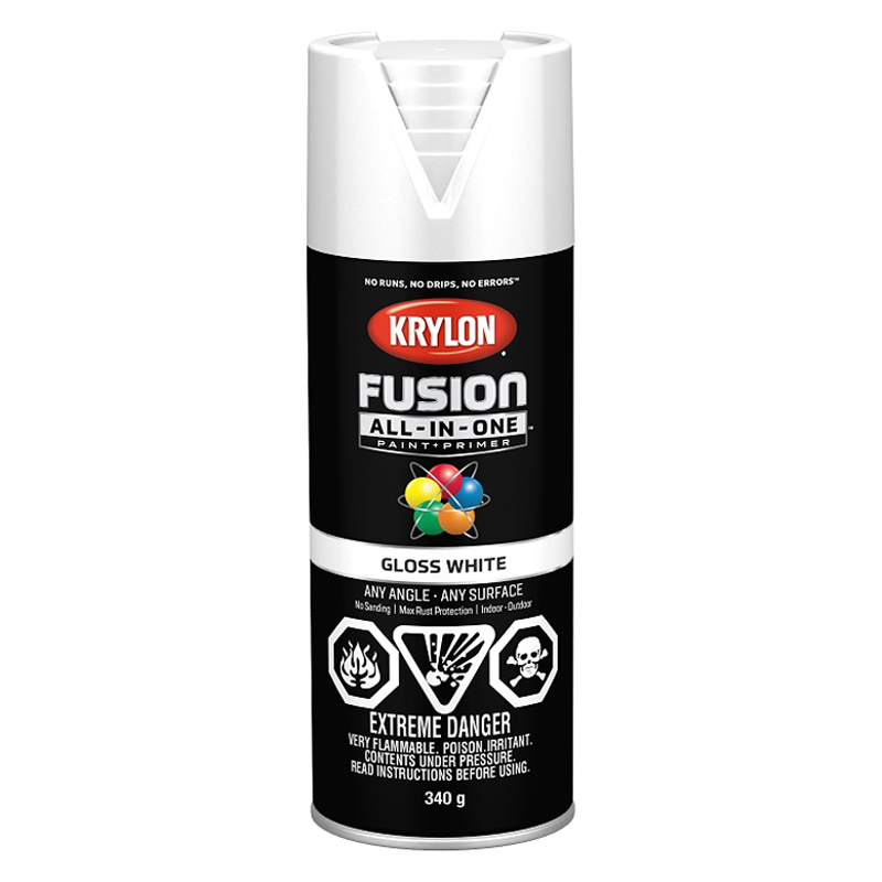 Fusion All-in-One Spray Paint, Gloss White 12OZ