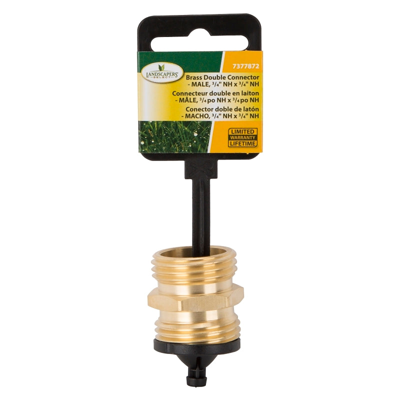 3/4" x 3/4" Garden Hose Connector, Brass