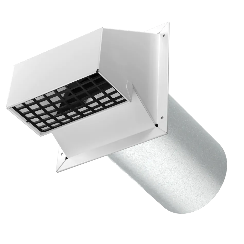 4" Exhaust/Intake Hood Galvanized White With Screen