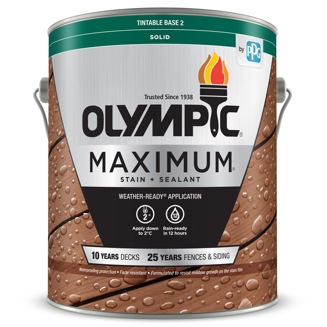 OLYMPIC MAXIMUM STAIN + SEALANT IN ONE SOLID BASE 3.78L