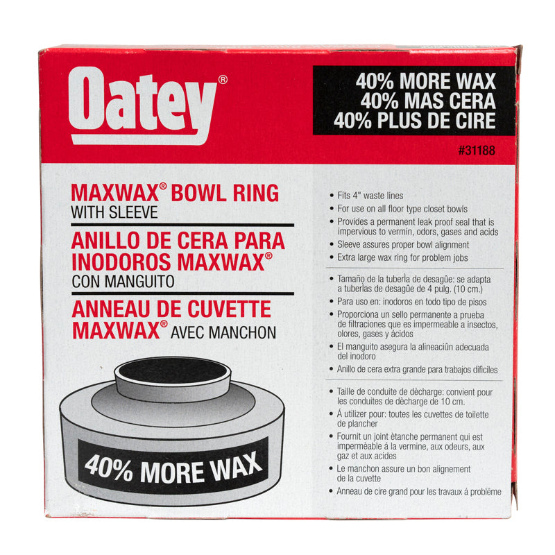Reinforced Wax Toilet Bowl Ring w/ Sleeve