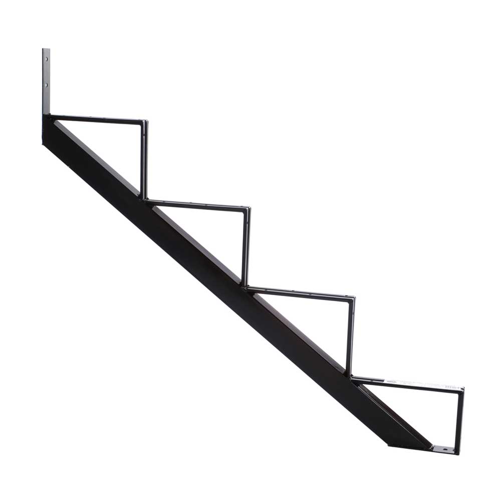 4 Step Steel Stair Frame, Black